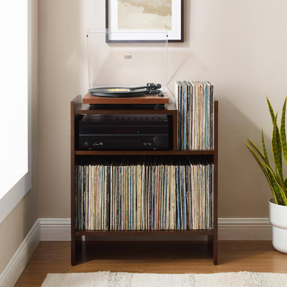 Alt View 9. Crosley Furniture - Portland Record Player Stand - Dark Brown.