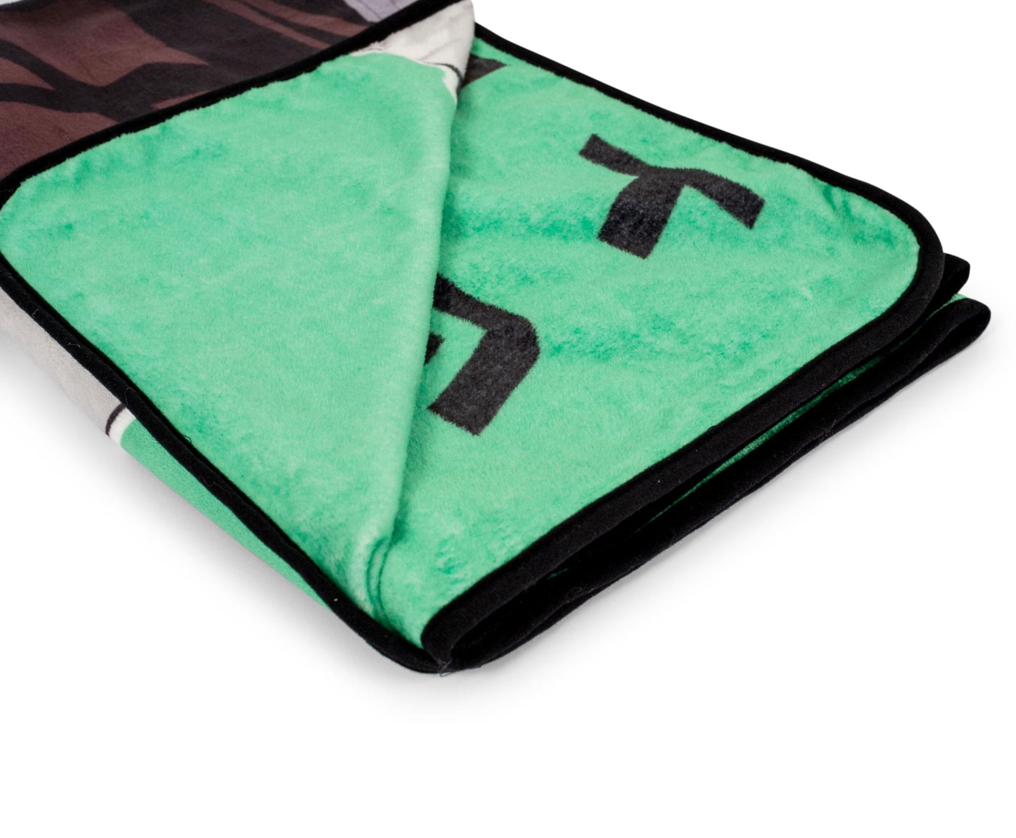 Alt View 10. Surreal Entertainment - Demon Slayer Tanjiro Kamado Haori Fleece Throw Blanket | 45 x 60 Inches - Green.
