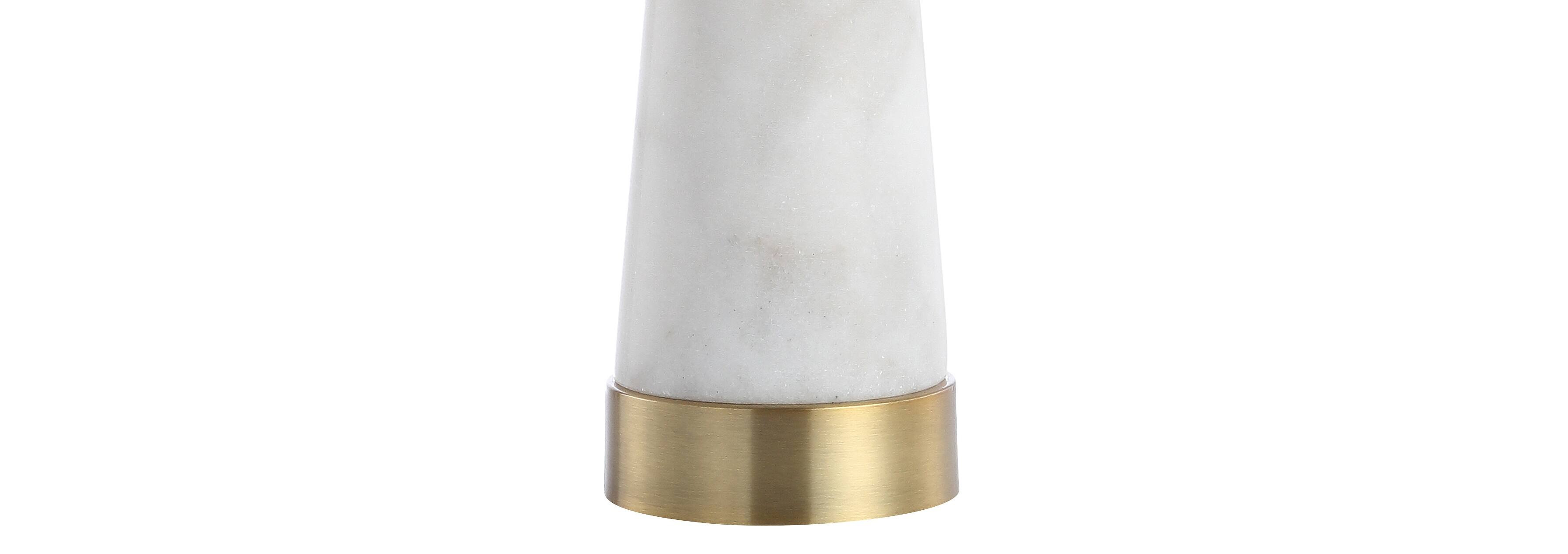 Alt View 7. Jonathan Y - Travis 26.5" Marble/Iron Gold Modern Column LED Table Lamp, White - White.