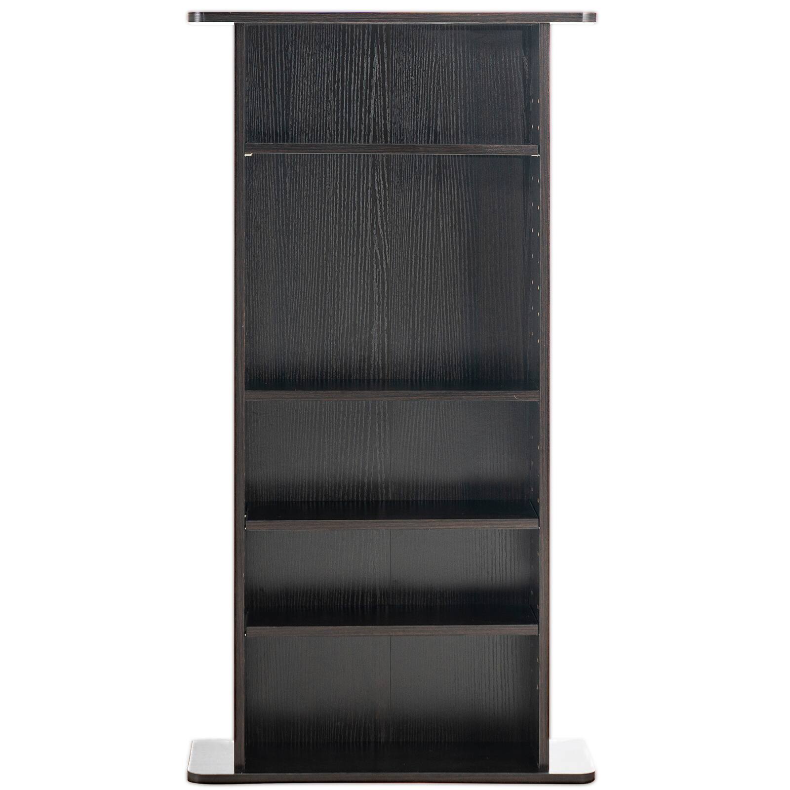Alt View 5. VEVOR - Media Storage Cabinet, 5-layer DVD Shelf Holds up to 240 CDs, Adjustable CD Shelves, Protects & Organizes Music, Movie - Espresso.