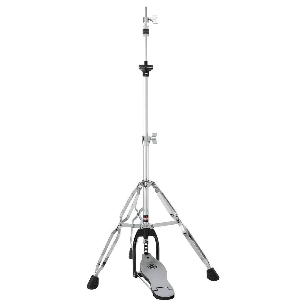 Front. Gibraltar Hardware - 4000 Series Hi Hat Stand, with Lightweight Double Braced Tripod Base, Smooth Pedal Action with Chain Drive.