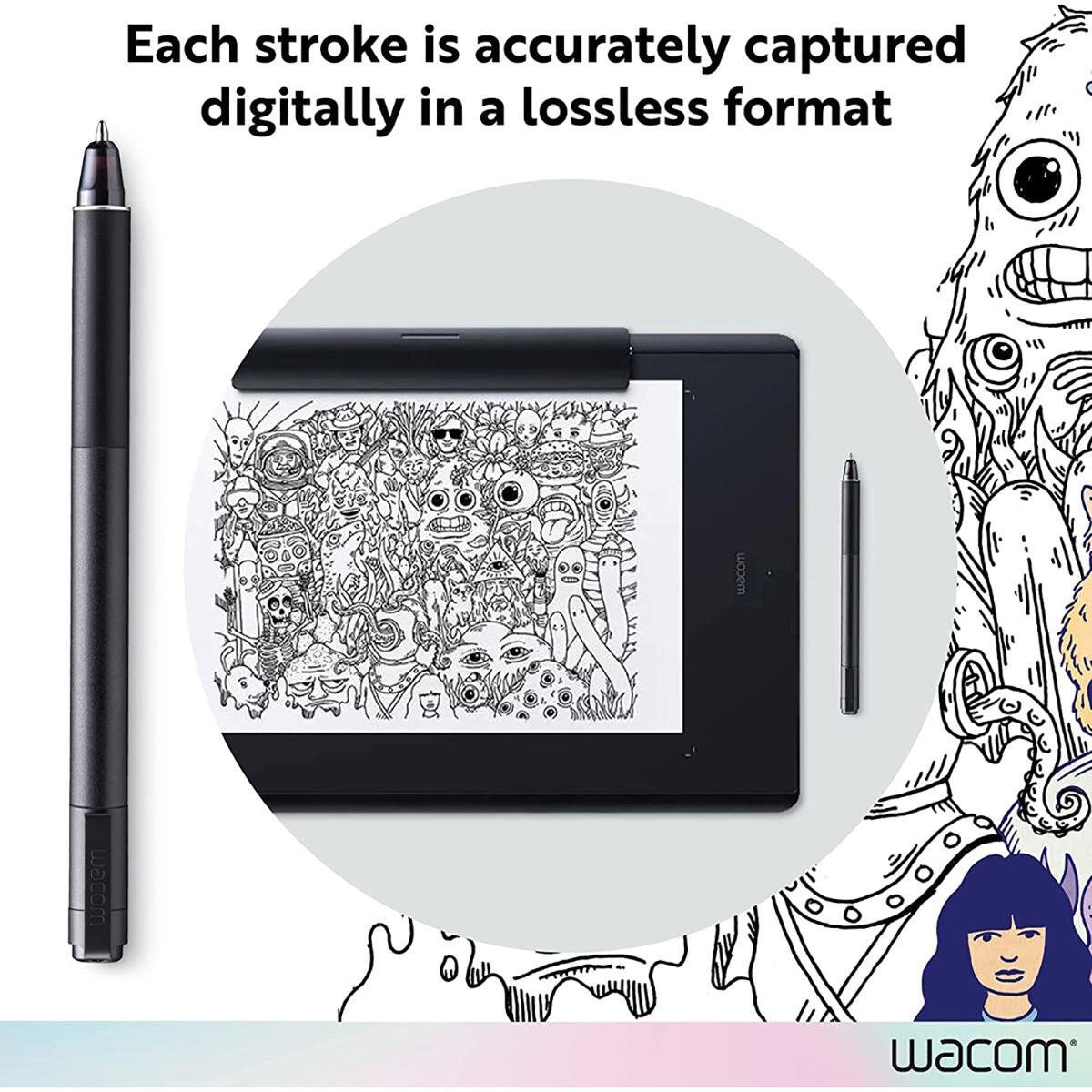 Each stroke is accurately captured digitally in a lossless format