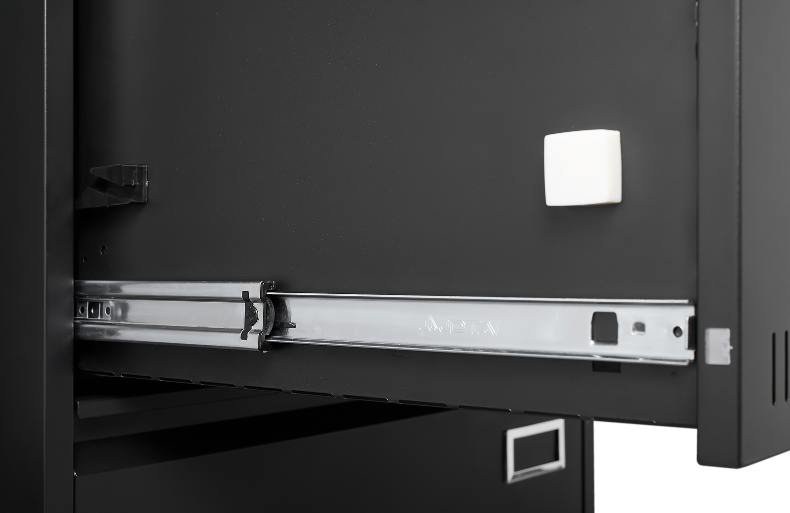 Alt View 6. Spaco - 3-Drawer Lateral File Cabinet, Locking Black Metal, for Home Office, Legal Size, A4/F4 Compliance - White.