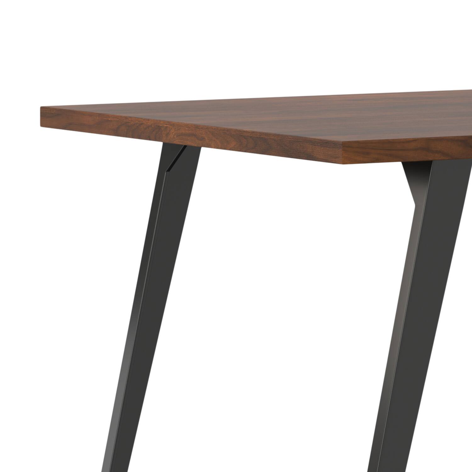 Alt View 7. Simpli Home - Lowry 66 inch x 40 inch Rectangle Modern Industrial Dining Table in Walnut Veneer - Walnut Veneer.