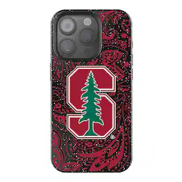 Keyscaper - NCAA - Stanford Cardinal Paisley Bling iPhone Case - 14 Pro Max - Black
