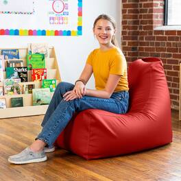 Jaxx - Pezzi Premium Vinyl Classroom Bean Bag Chair - Red