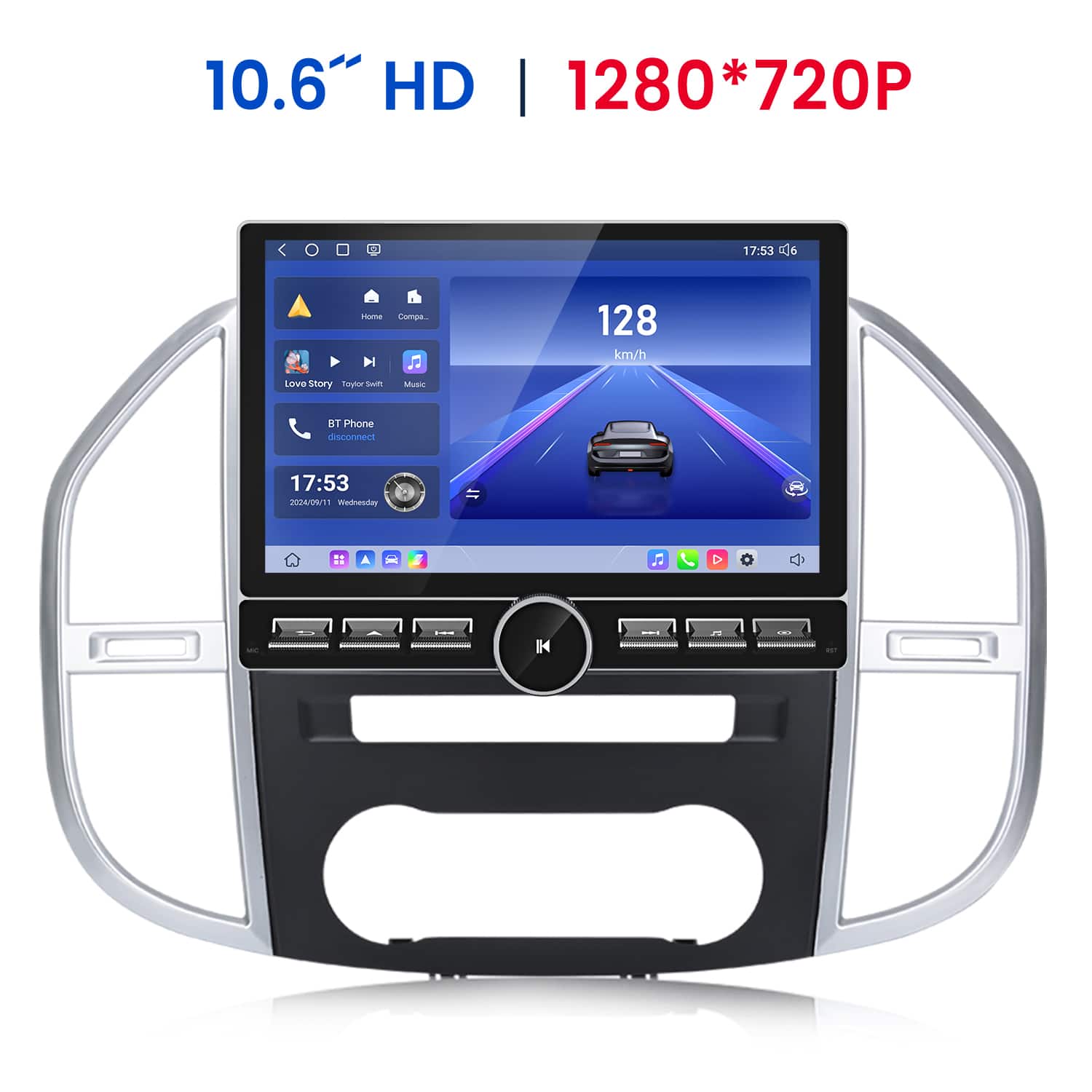Junsun - 10.6" 2+64GB Android 15 carplay Car Stereo Radio GPS Navi WIFI RDS SWC DSP FM BT For Mercedes Benz Vito 3 2014-2020 - Black