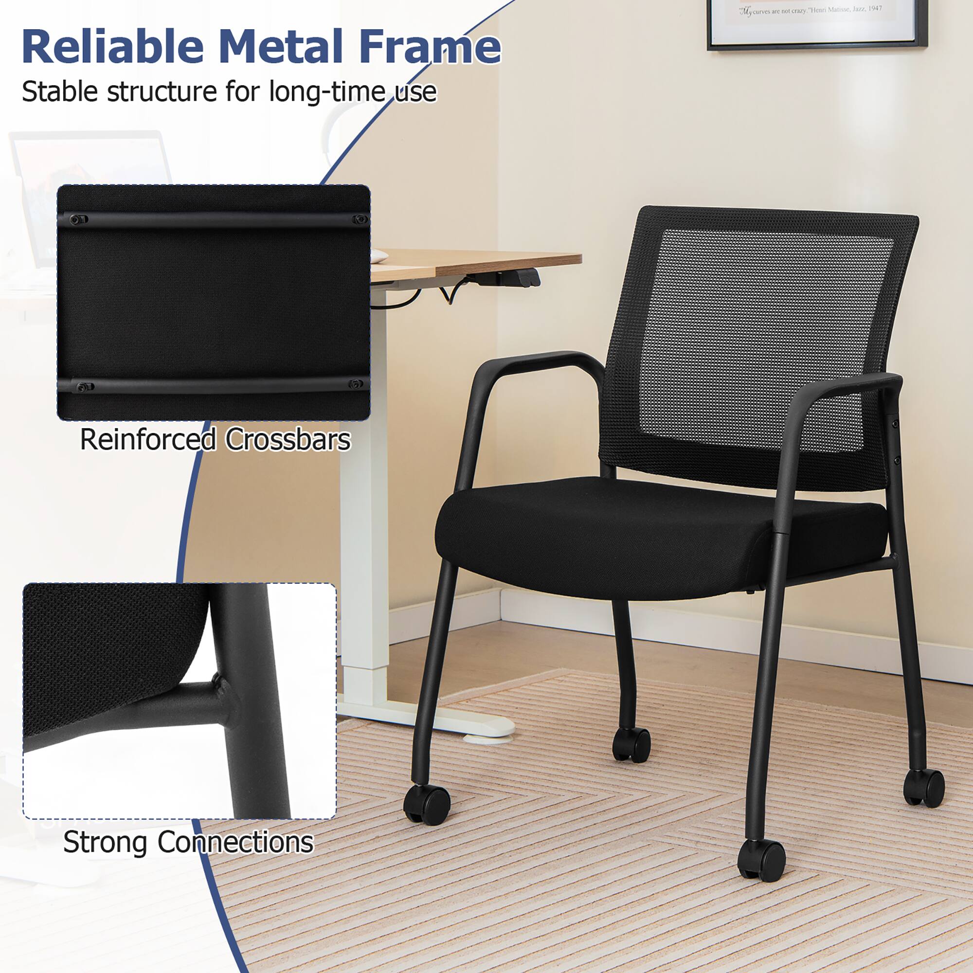 Reliable Metal Frame  
Stable structure for long-time use  

Reinforced Crossbars  

Strong Connections