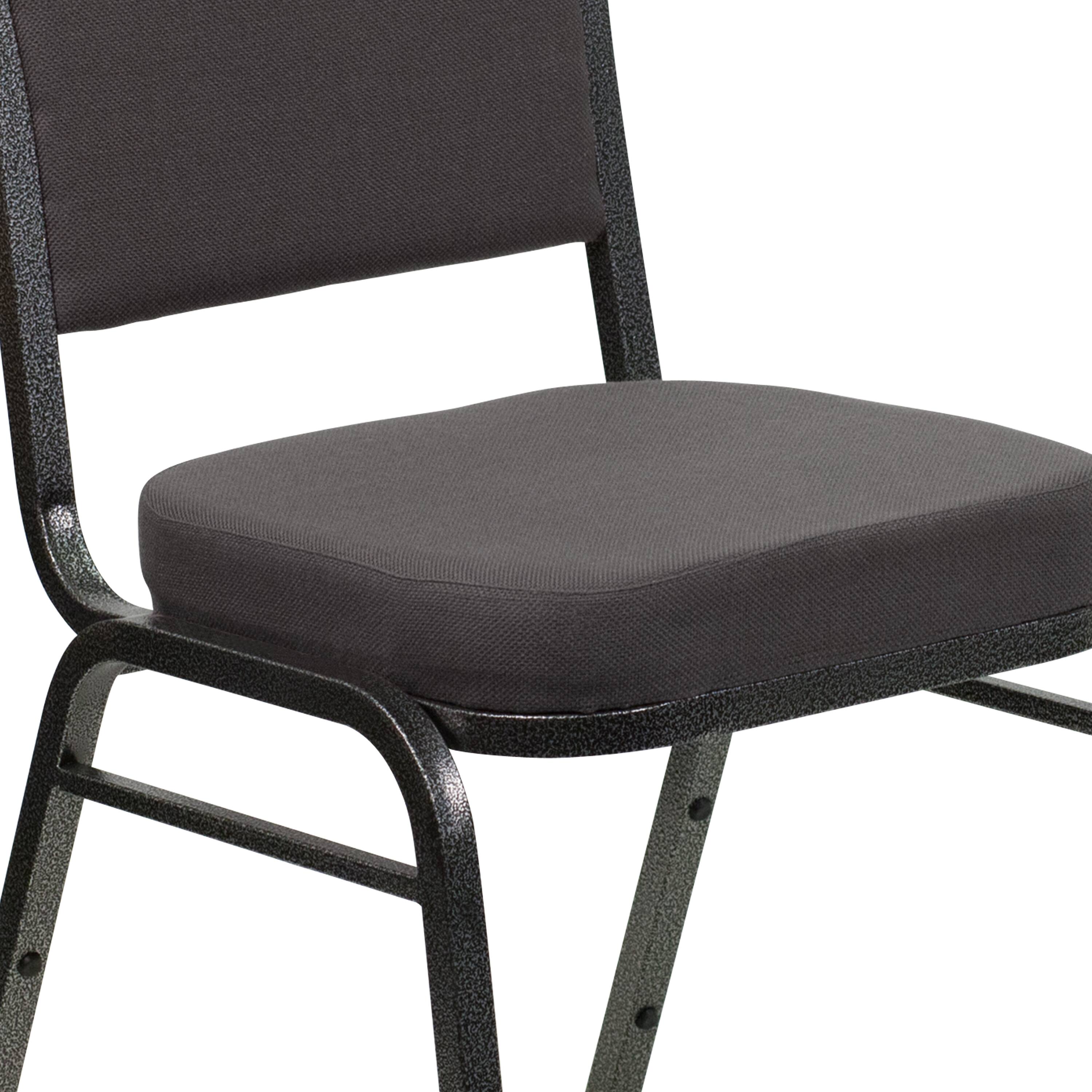 Alt View 9. Emma + Oliver - 4 Pack Crown Back Stacking Banquet Chair - Gray Fabric/Silver Vein Frame.