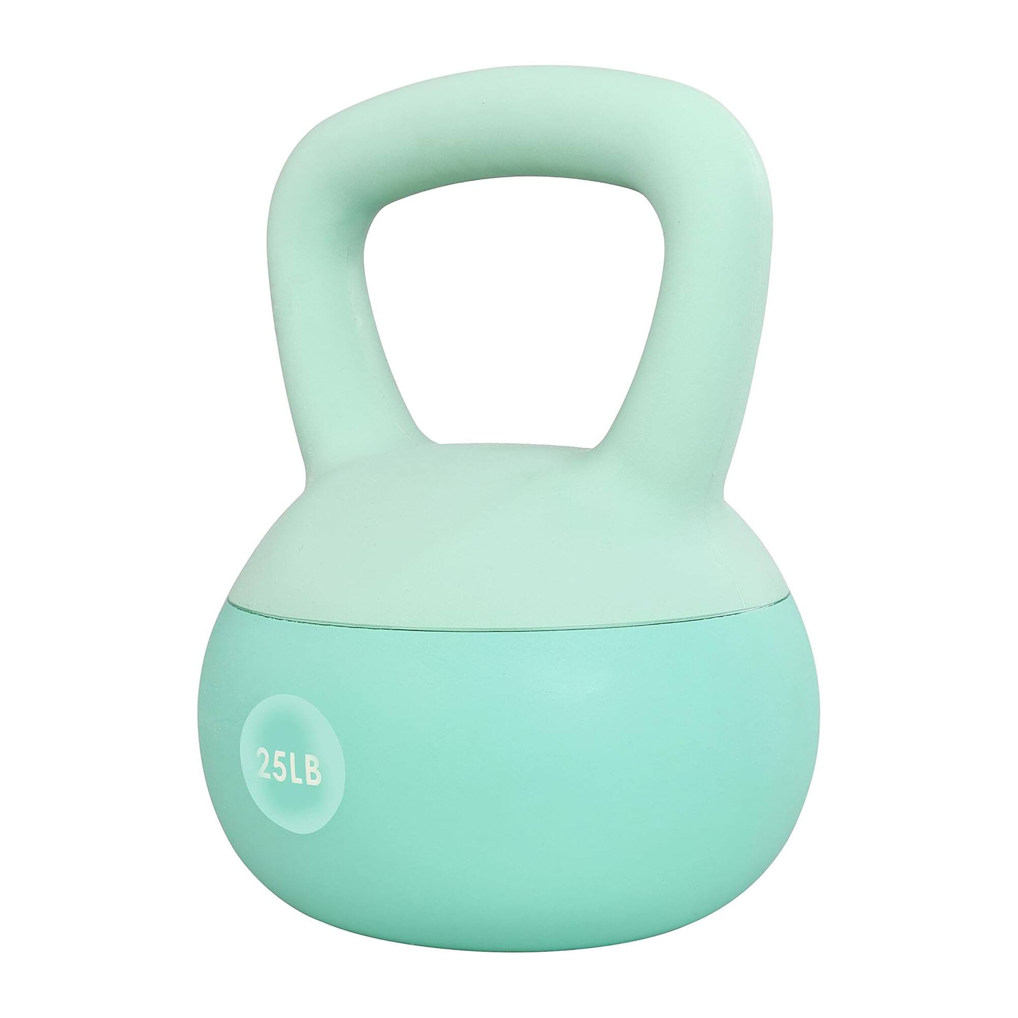 Front. Fitvids - Fitvids Soft Kettlebell Ergonomic Grip, Iron & Sand Filled, 25 Pounds, Green - Green.