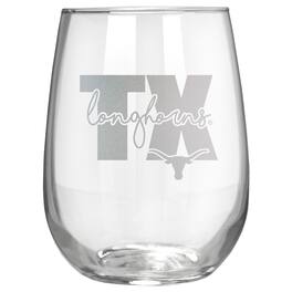 Great American Products - Texas Longhorns Etched 17oz. City Stemless Wine Glass - Multicolor