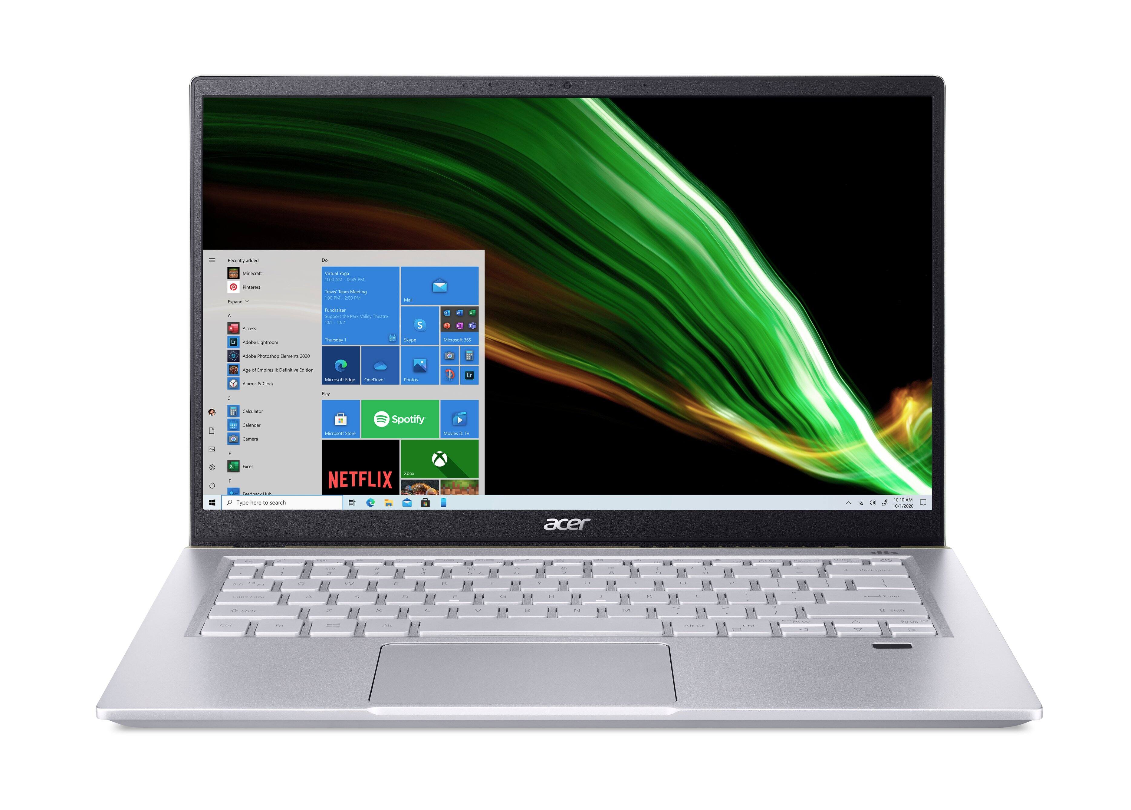 Front. Acer - Swift X SFX14-14" FHD Laptop- AMD Ryzen 5 5600U - NVIDIA GeForce RTX 3050 -8GB LPDDR4X-512GB NVMe SSD.