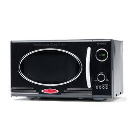 Nostalgia - 0.9 cu. ft. 800-Watt Retro Microwave Oven - Black