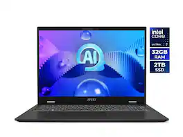 MSI - Prestige 16 AI EVO QHD+ Ultra Thin Laptop, Intel Core Ultra 7-155H, 32GB RAM, 2TB SSD, Win 11 - Stellar Gray