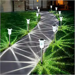 MOSZAR LLC - Solar Pathway Lights 10 Pack Solar Outdoor Lights, Led Waterproof - White