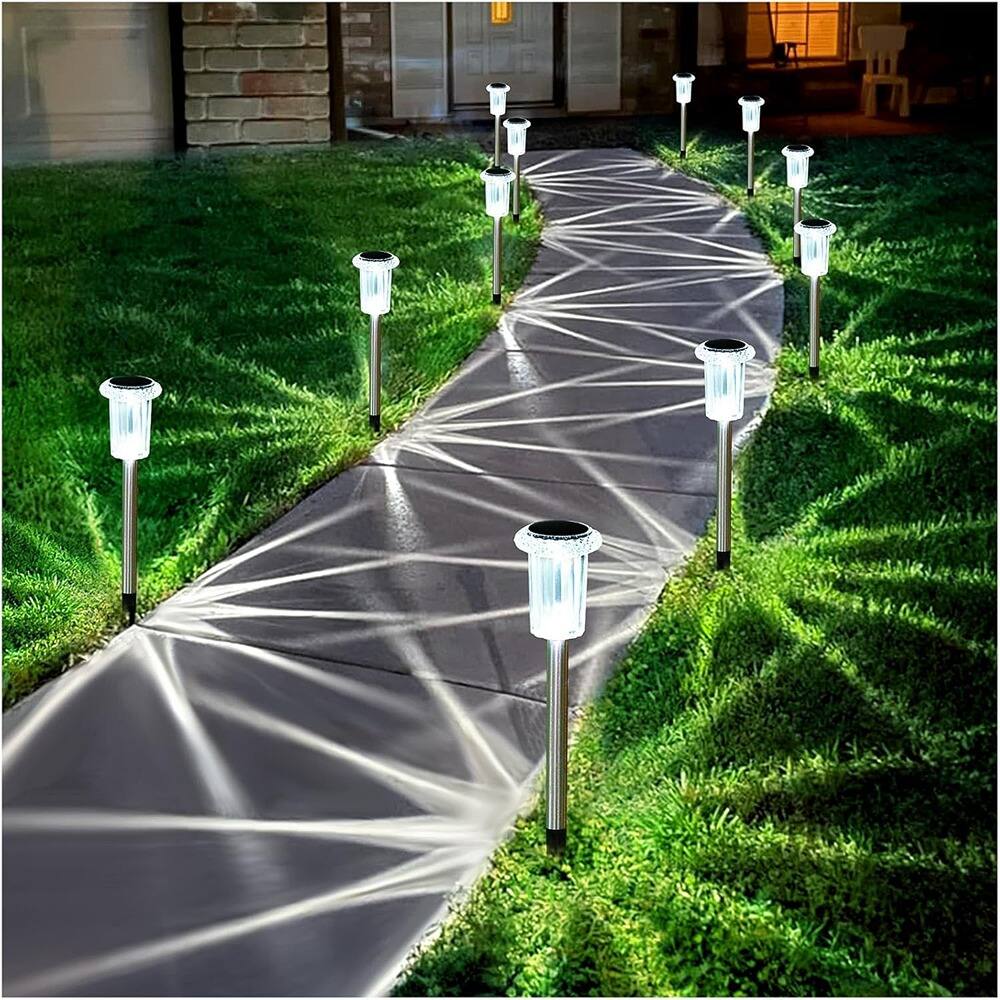 MOSZAR LLC - Solar Pathway Lights 10 Pack Solar Outdoor Lights, Led Waterproof - White