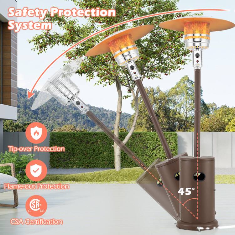 Safety Protection System  
- Tip-over Protection  
- Flame-out Protection  
- CSA Certification