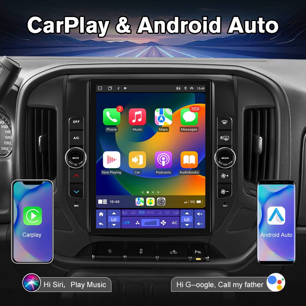 CarPlay & Android Auto

CarPlay
Hi Siri, Play Music

Android Auto
Hi Google, Call my father