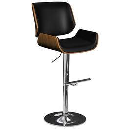 Simpli Home - Dixie Mid Century Modern 16 inch Adjustable Swivel Bar Stool Vegan Faux Leather - Black