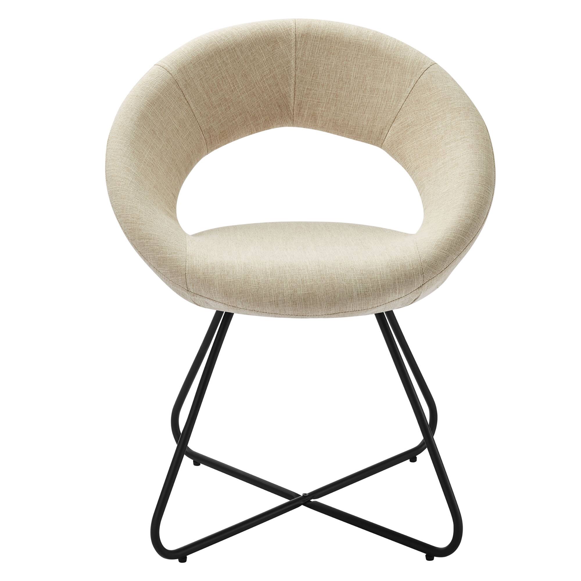 Alt View 4. Modway - Nouvelle Upholstered Fabric Dining Chair Set of 2 by Modway - Black Beige.