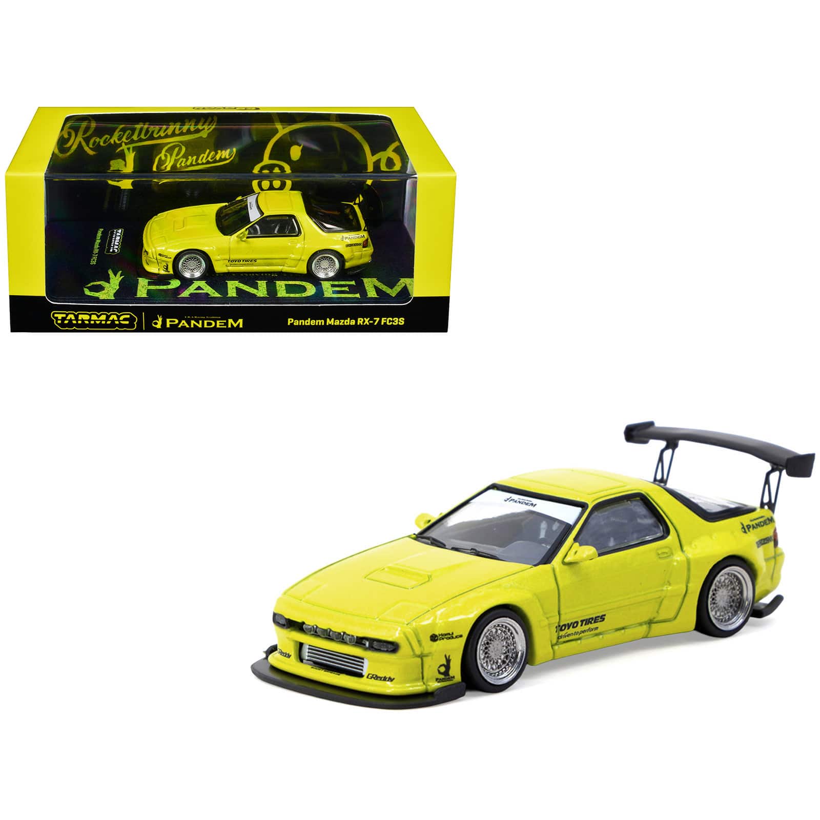 "Mazda RX-7 FC3S Pandem Yellow Metallic ""Road64"" Series 1/64 Diecast Model Car by Tarmac Works" price history on PriceWatchPro