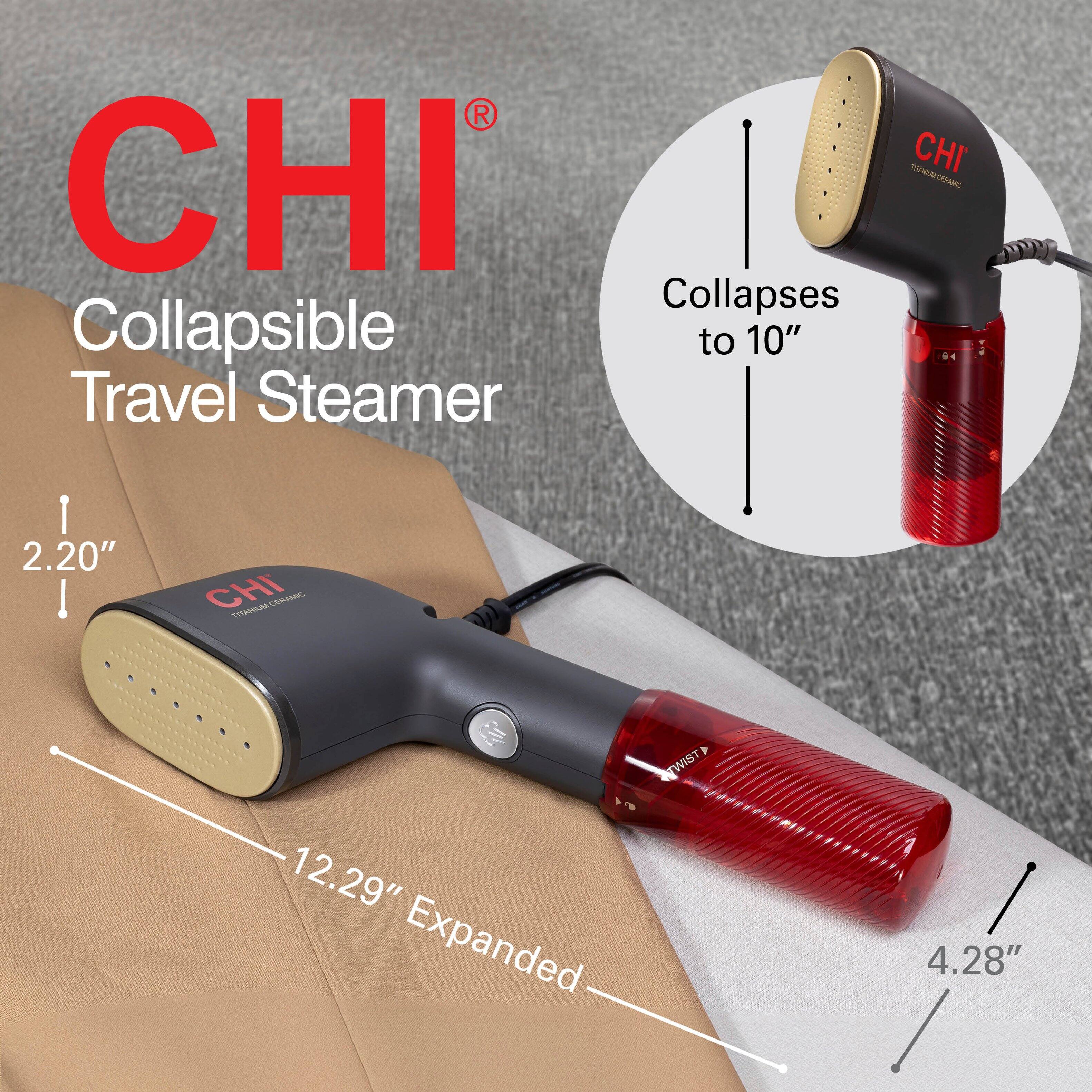 CHI Collapsible Travel Steamer

Collapses to 10"

Expanded 12.29" x 4.28"