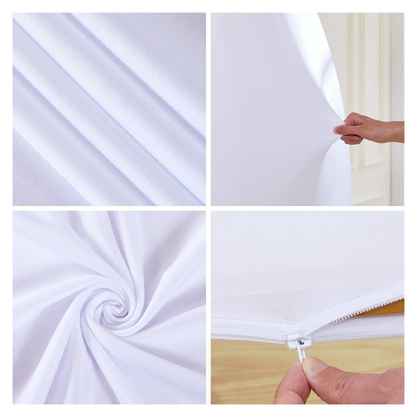 Alt View 1. GARVEE - 6 ft Wedding Arch Cover,Spandex Fitted Arch Covers,Round Top Chiara Arch Backdrop Cover - BLUE.