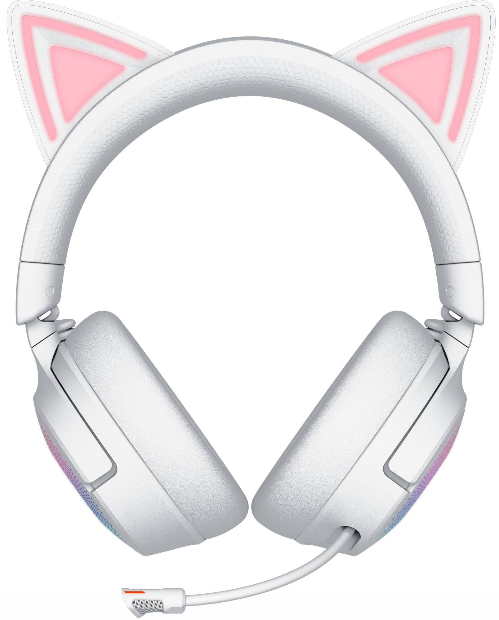 Alt View 5. Razer - Kraken Kitty V3 Pro Wireless Over-the-Ear Gaming Headset for PC, Mac, PlayStation, Nintendo Switch, Steam Deck - White.
