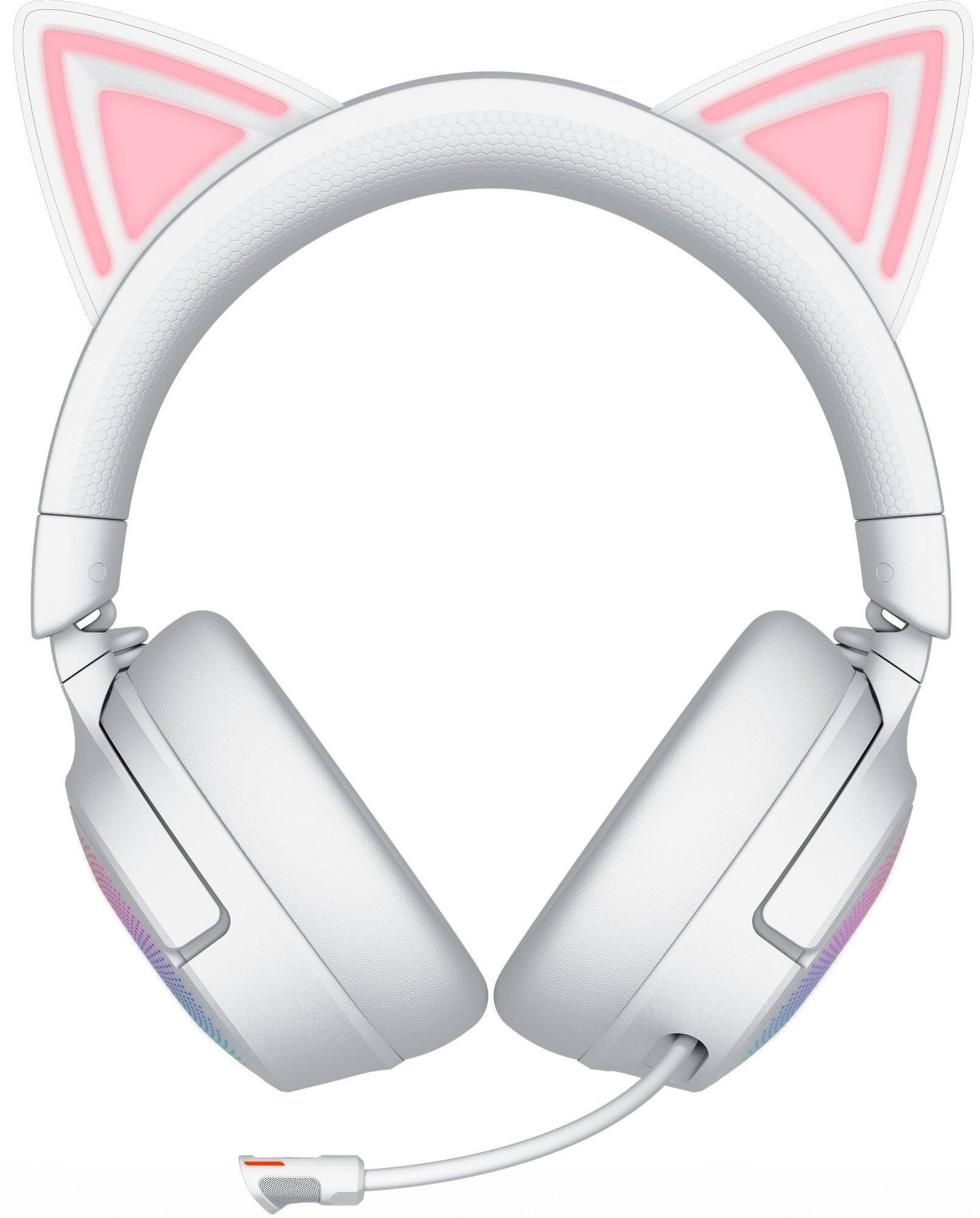 Alt View 5. Razer - Kraken Kitty V3 Pro Wireless Over-the-Ear Gaming Headset for PC, Mac, PlayStation, Nintendo Switch, Steam Deck - White.