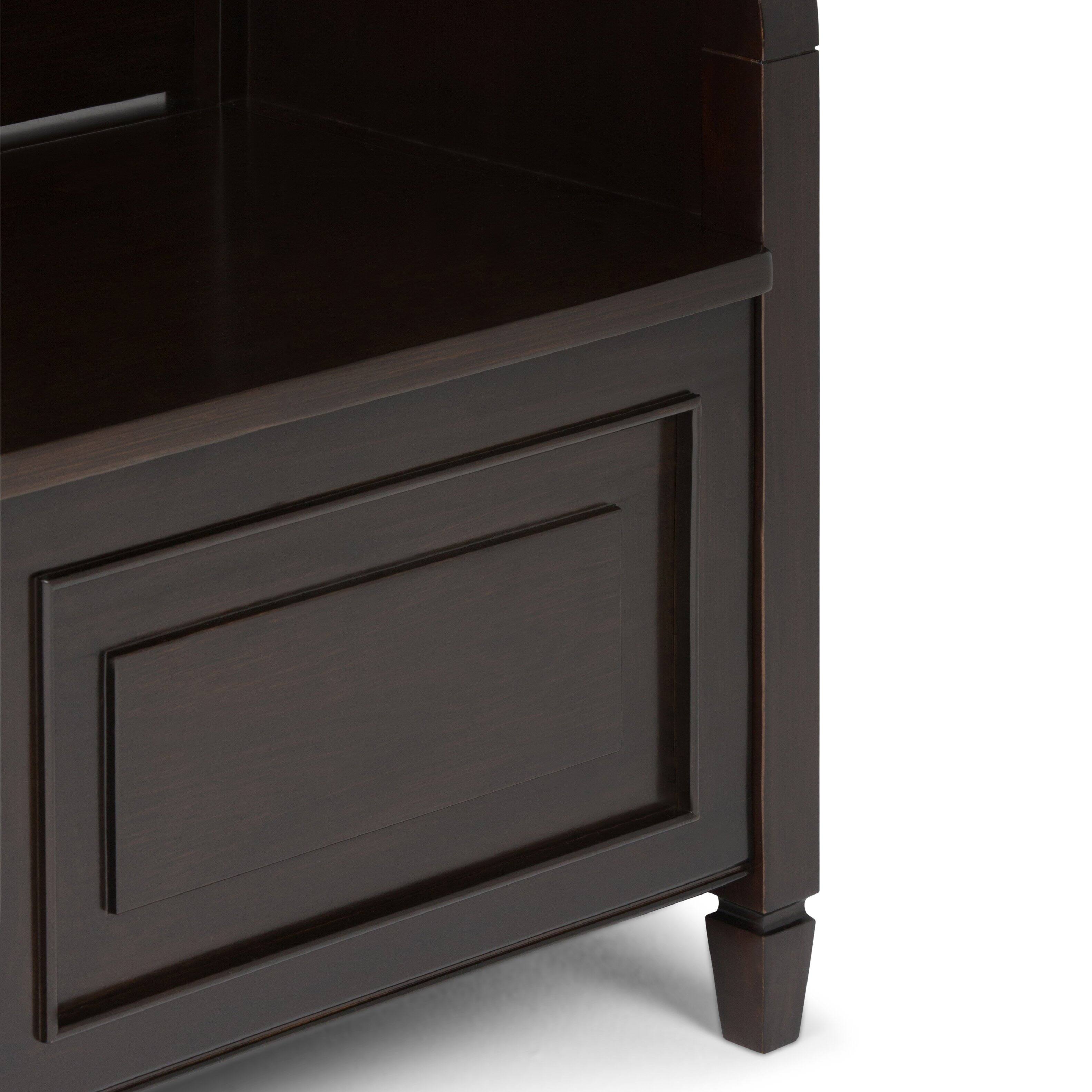 Alt View 8. Simpli Home - Connaught Solid Wood 42 inch Wide Storage Bench and 40 inch Wide Storage Cabinet in Dark Chestnut Brown - Dark Chestnut Brown.