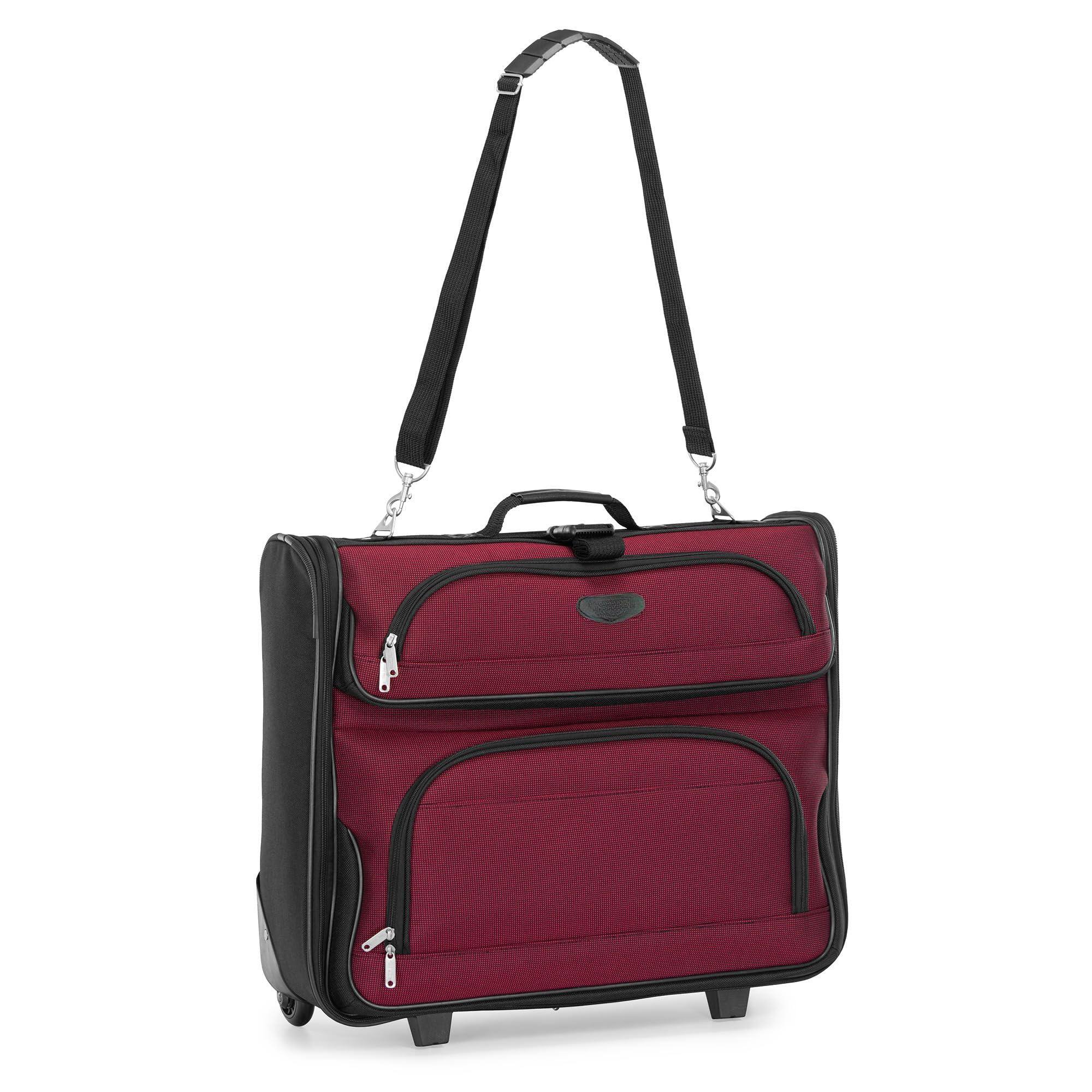 Alt View 6. Fabibe - Amsterdam Business Rolling Garment Bag Softside Expandable 2-wheeled Suit Carrier Red One Size - Black.