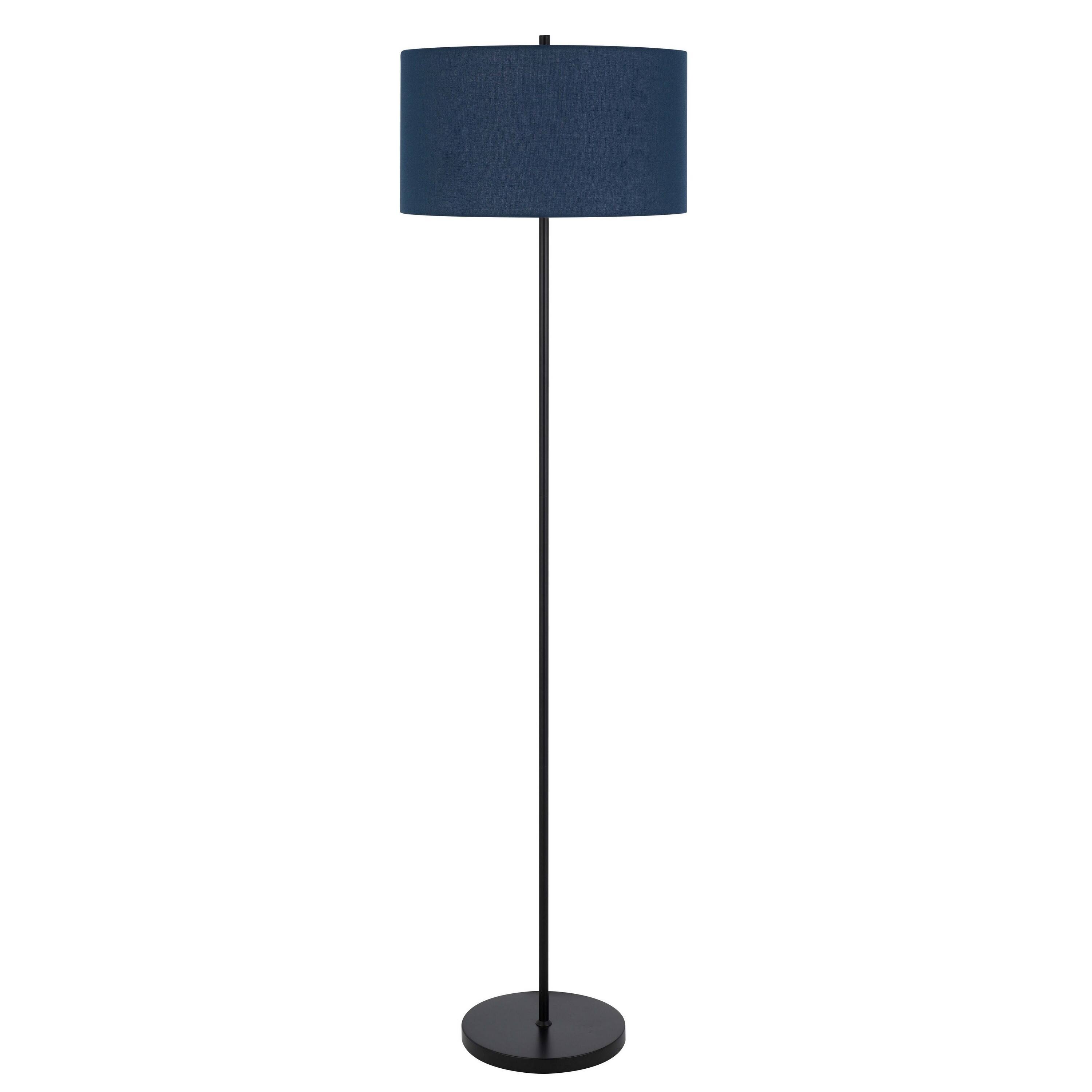 Front. Manhattan Lane - Sie 59 Inch Floor Lamp, Linen Shade, Round Base, Metal Pole.