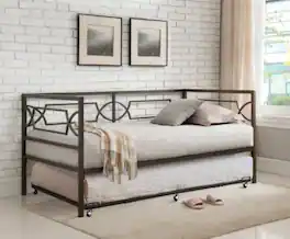 Kings Brand Furniture - Moley Metal Trundle - Black