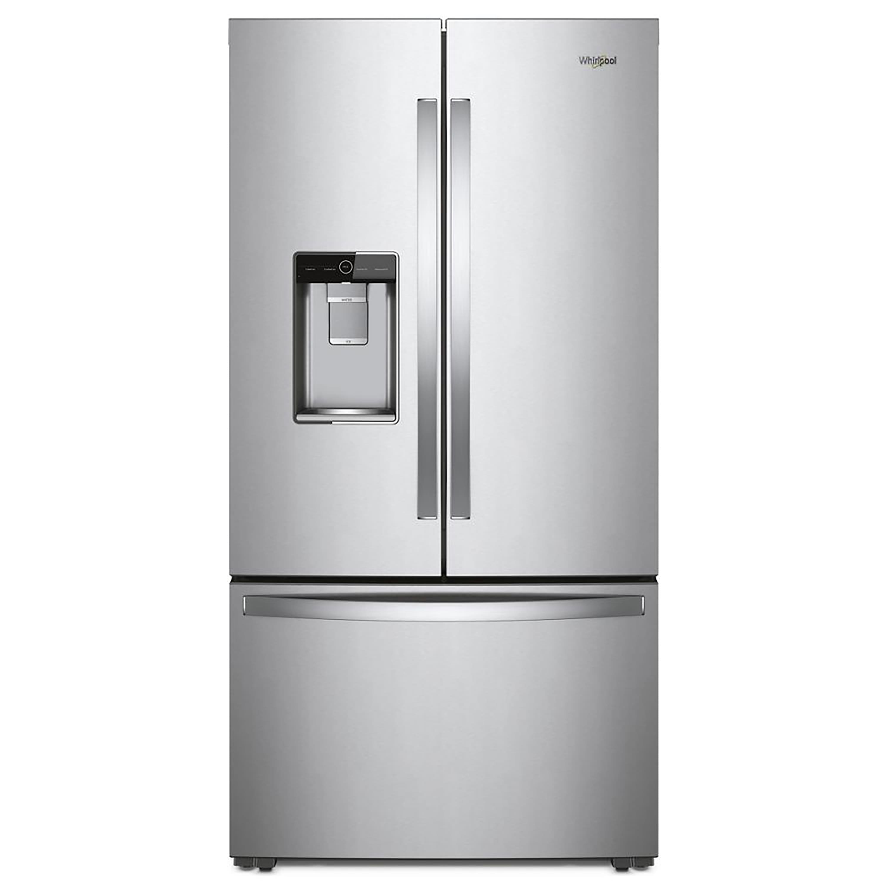 Whirlpool - 23.8 Cu. Ft. French Door Smart Refrigerator with Auto-Humidity Crispers - Stainless Steel - Front_Zoom