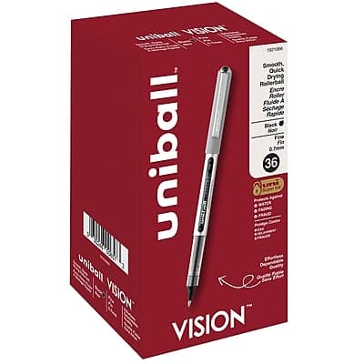 uni-ball - Vision Rollerball Pens, Fine Point, 0.7mm, 36/Pack - Black Ink price history on PriceWatchPro
