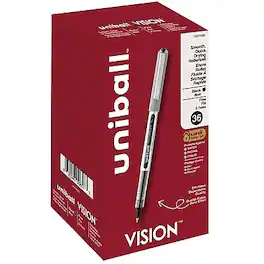 uni-ball - Vision Rollerball Pens, Fine Point, 0.7mm, 36/Pack - Black Ink
