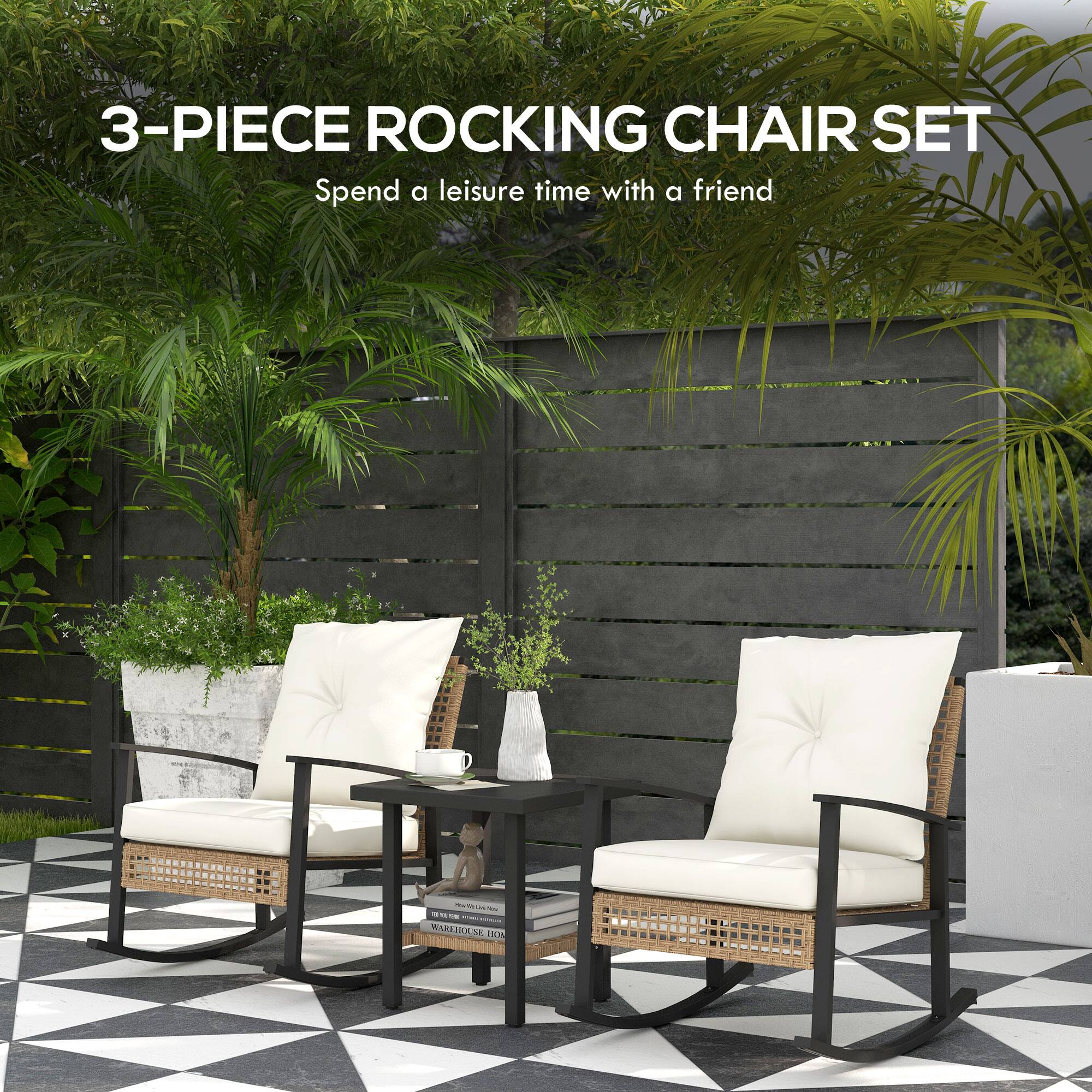 3-PIECE ROCKING CHAIR SET  
Spend a leisure time with a friend