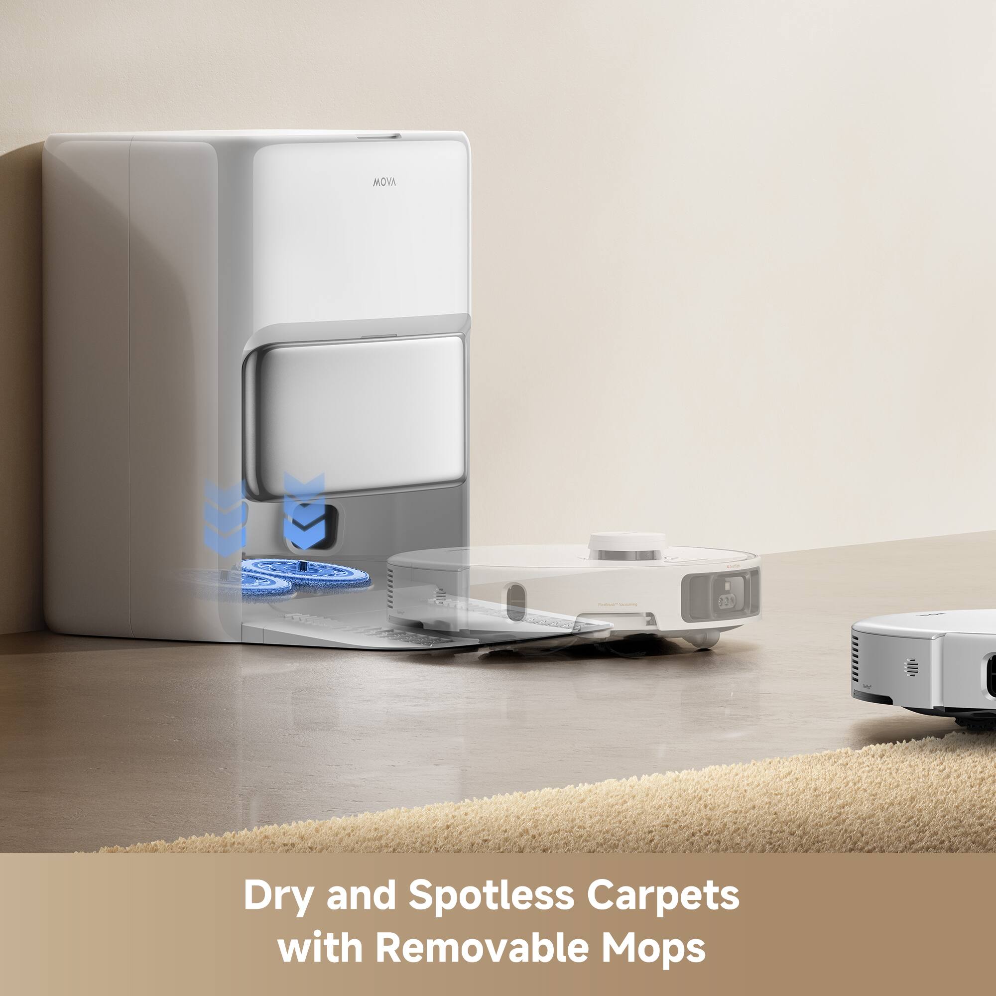 MOVA | 3 Dry and Spotless Carpets with Removable Mops