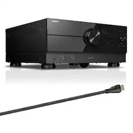 Yamaha - RX-A8A AVENTAGE 11.2 Channel AV Receiver with Sanus Ultra High Speed 8K 6.56 ft. HDMI 2.1 Cable - Black