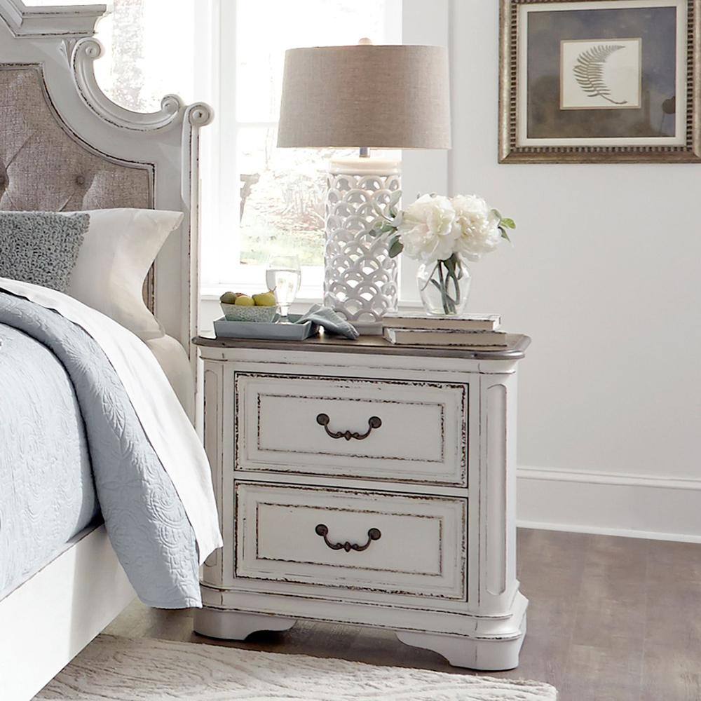 Alt View 1. Liberty Furniture Industries - Magnolia Manor 2 Drawer Night Stand in Antique White - White.