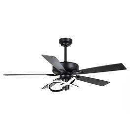Parrot Uncle - 52-Inch Modern Integrated LED Ceiling Fan with Light and Remote Control - Black