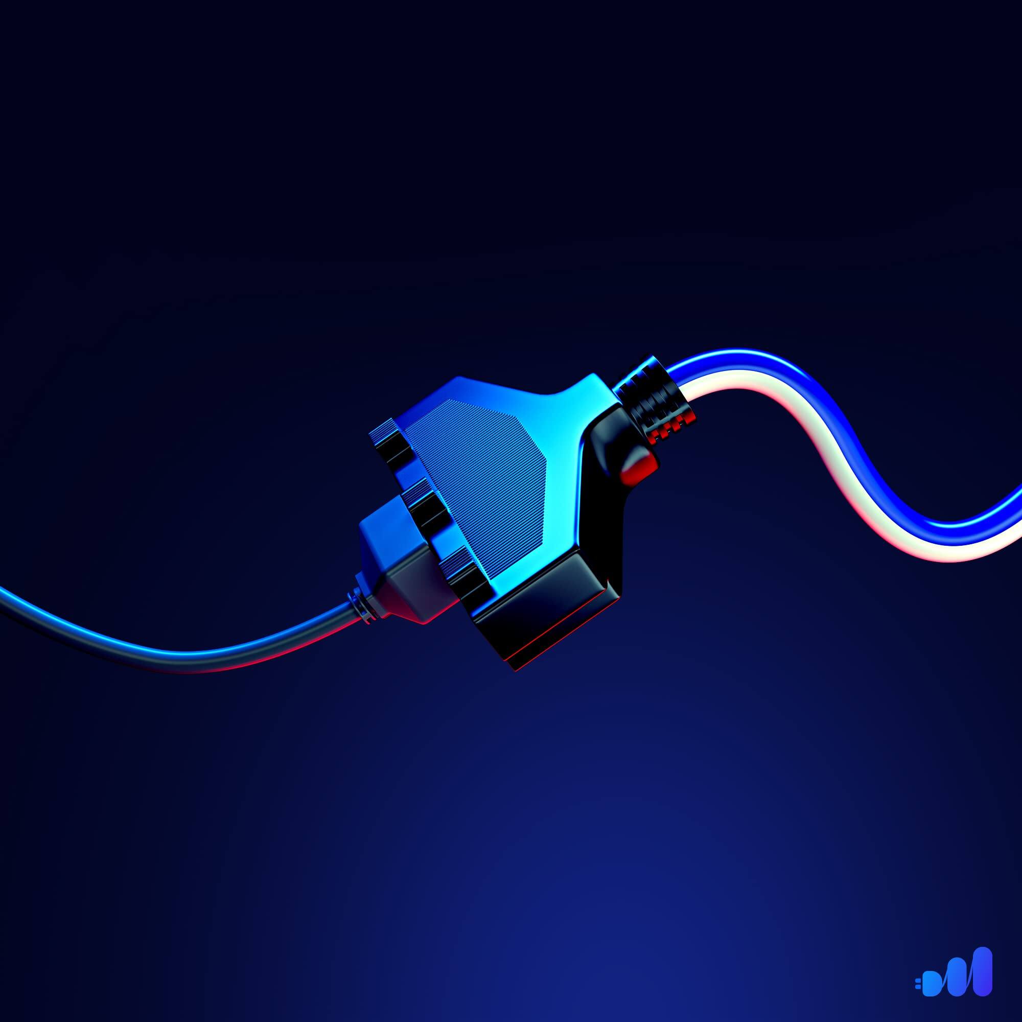 Alt View 7. Maximm - Extension Cord 30 ft, SJTW Extension Cord with Multiple Outlets, 16 Gauge ETL Listed - Black, White and Blue.