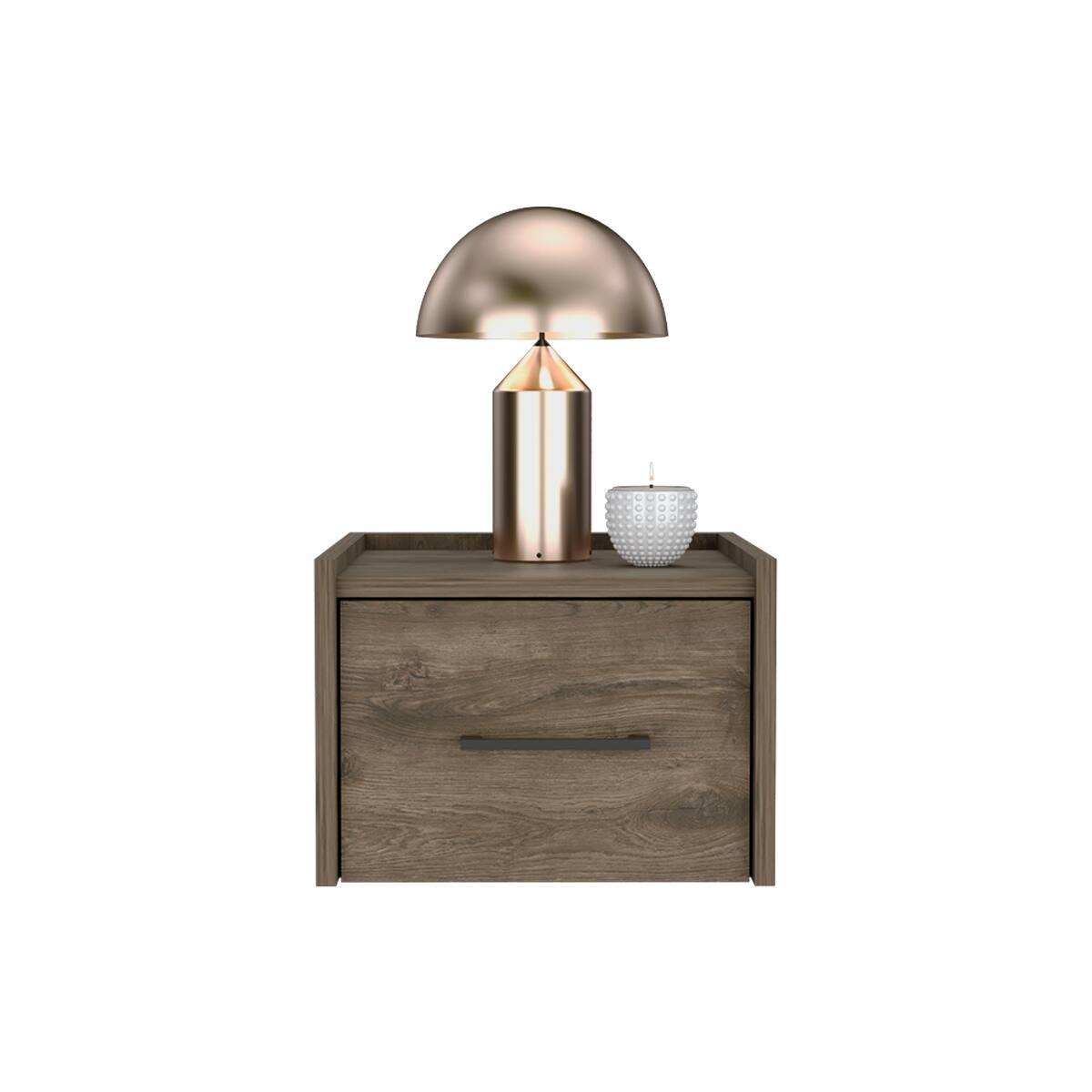 Alt View 2. Loheer - Loheer Floating Nightstand with Drawer, Dark Brown Wall-Mounted Engineered Wood Bedside Table - Dark Brown.