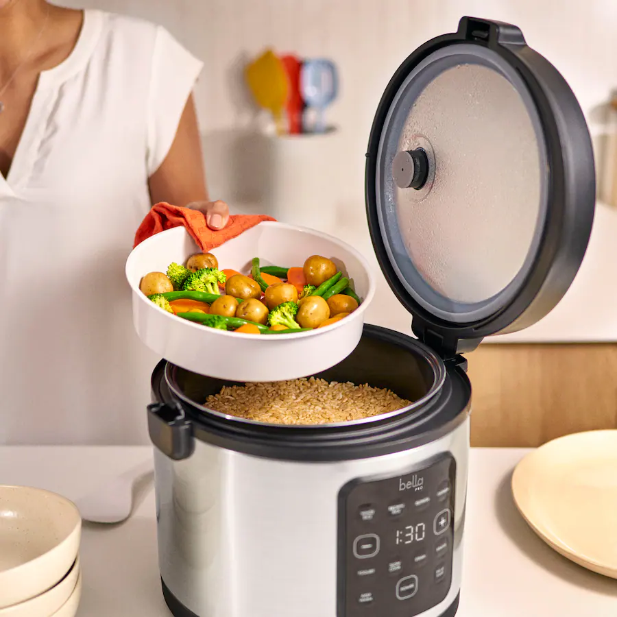 Bepro Rice Cooker bella PRO 20 Cup Digital Rice Cooker Stainless Steel 90226 - Best Buy