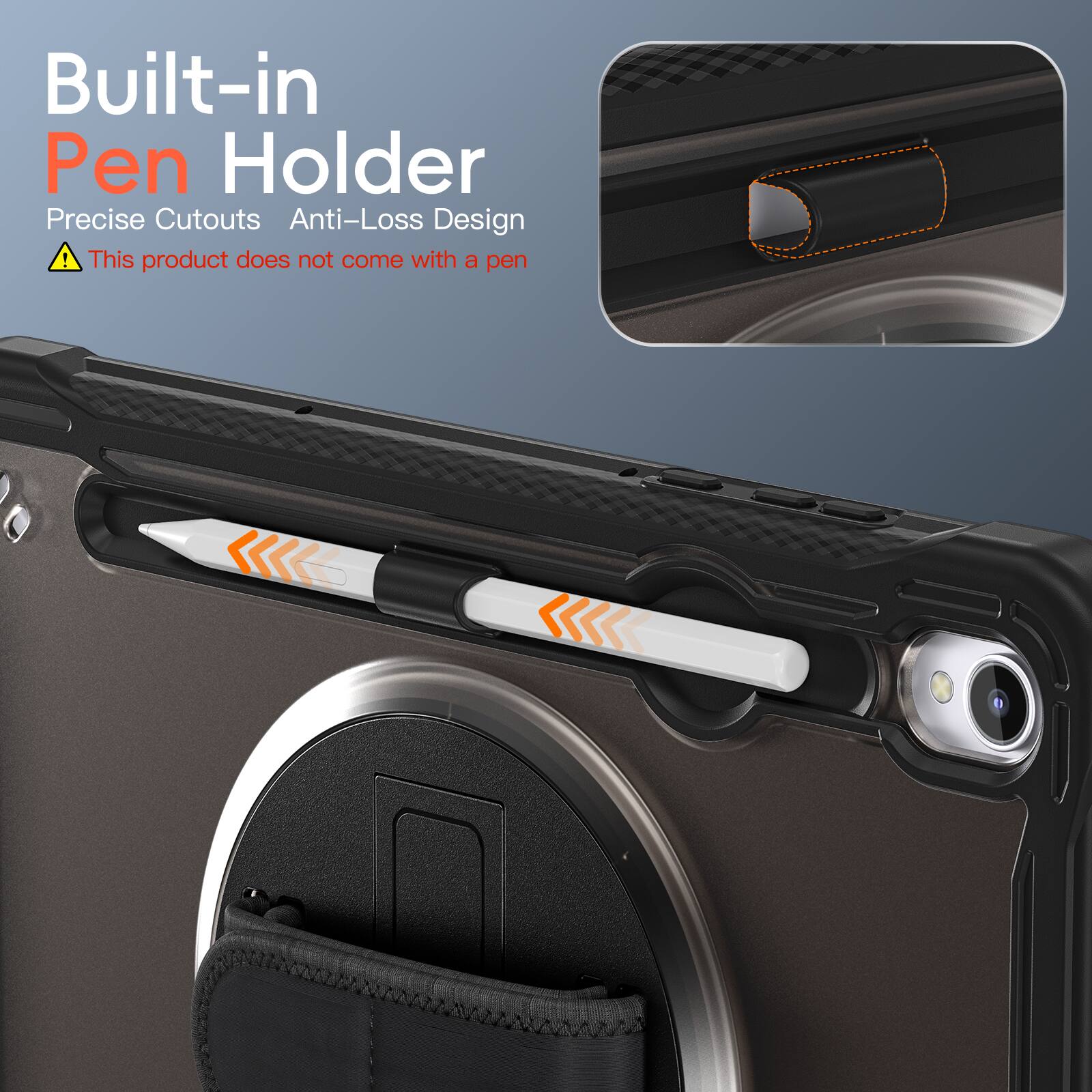 Built-in Pen Holder  
Precise Cutouts Anti-Loss Design  
⚠️ This product does not come with a pen
