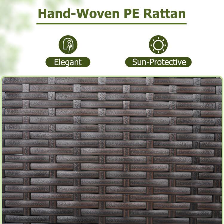Hand-Woven PE Rattan  
Elegant  
Sun-Protective