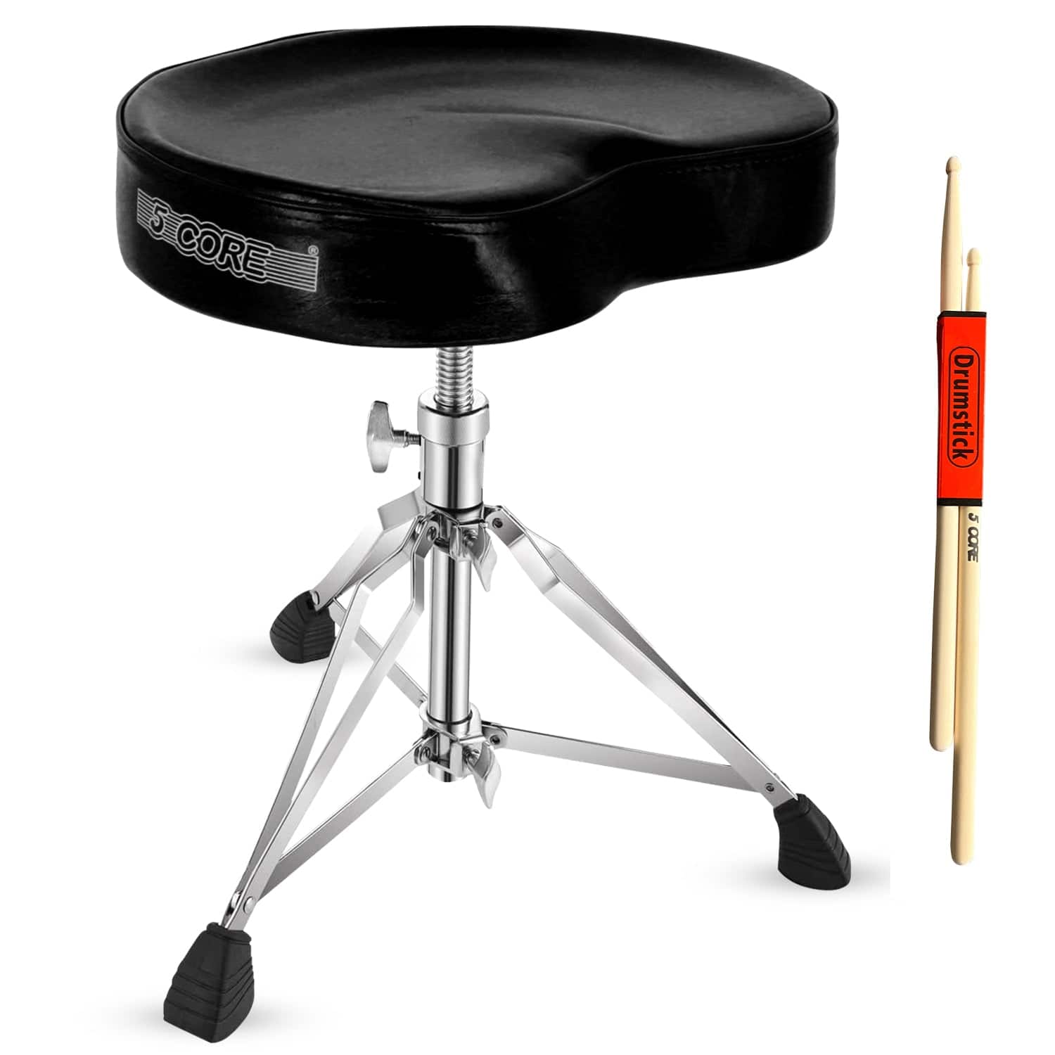 5 CORE - Drum Throne 4" Padded Guitar Stool Drummer Chair Adjustable Musician Seat - Black