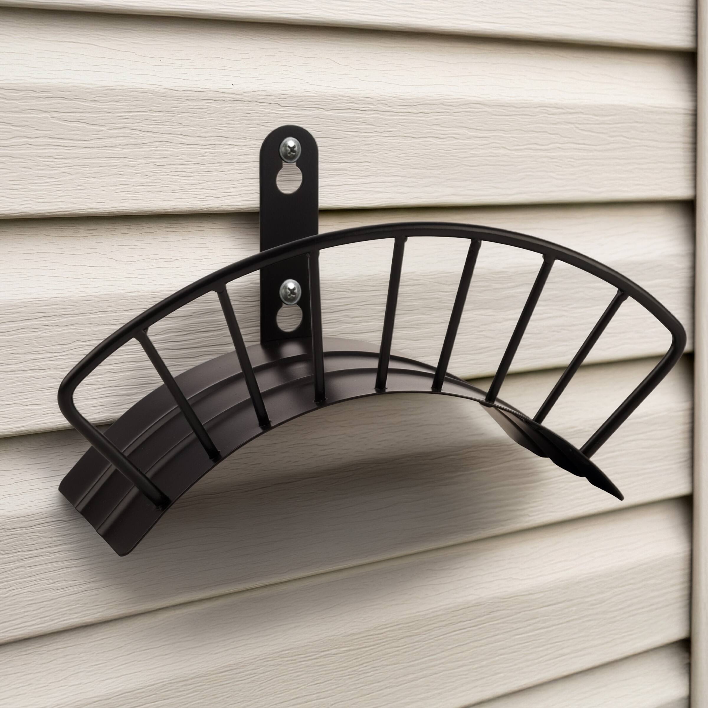 Alt View 7. Pure Garden - Garden Hose Holder Wall Mount - Rust-Resistant Steel Outdoor Water Hose Hanger Hook for 100ft of 5/8” Hosing.