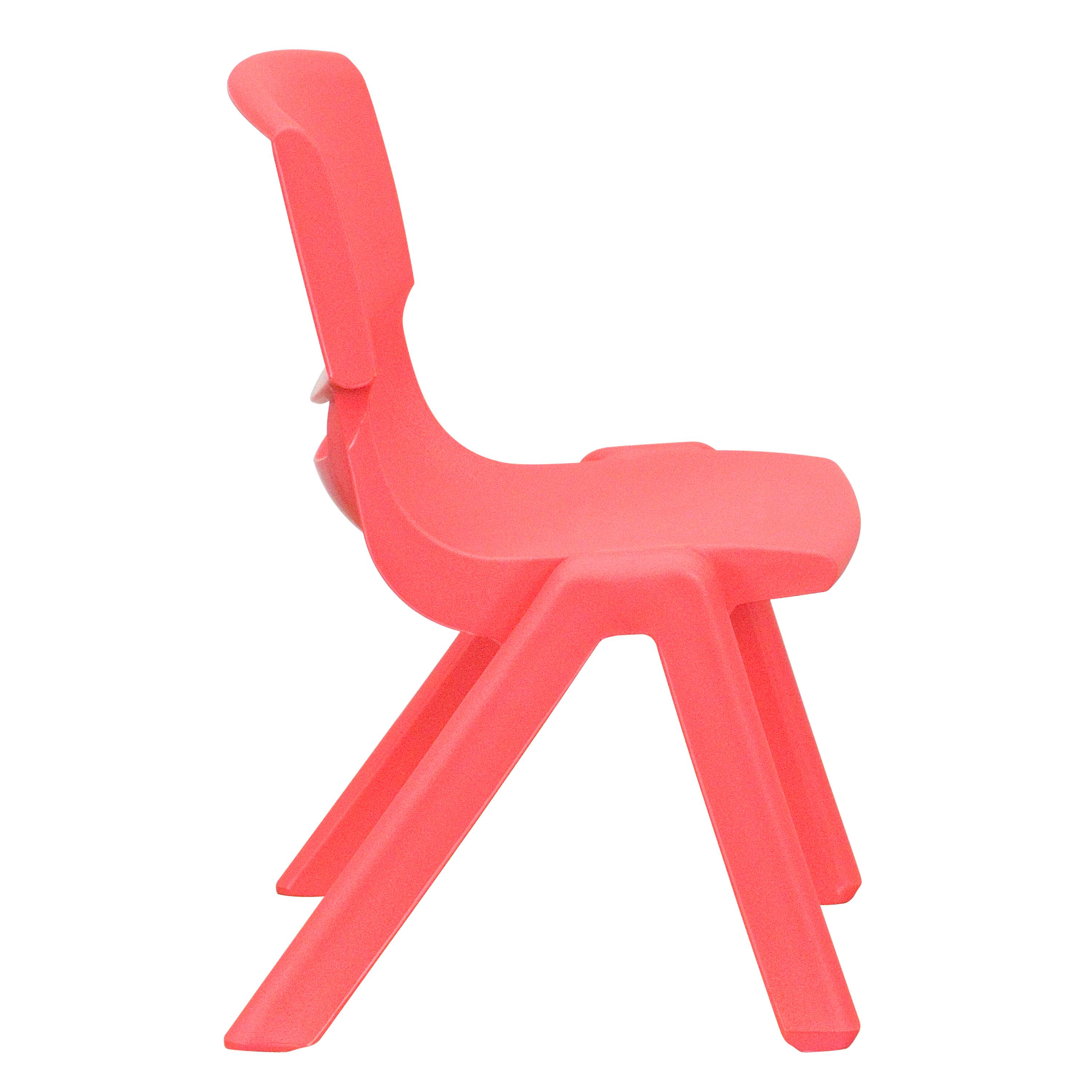 Alt View 7. Emma + Oliver - 4 Pack Plastic Stackable Pre-K/School Chairs with 10.5"H Seat - Red.