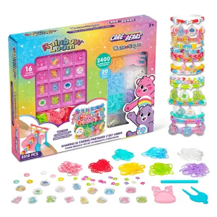 CARE BEARS upeais OO  : 7+ CuE  0 :  aa : BAiNs LO33 CARE BEARS Rainbow Loom Cute-tique 2400 BANDO Hg ! 16 FUBBER LASTIQUES 20 CHARMS BELOQUES BLACO PERLES : i | AUORNBLA que WITH/AVIC a CHEER BEARI AIMER LOOMIC C'EST Fin HAPPY CARING/PARTAGER A BRELOQUES IS DE BRACELETS SHARING KIT/KJT BRACELET CHARM 2510 PCS - I a - - A
